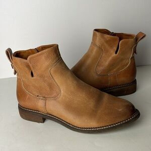Franco Sarto Honda Brown Leather Ankle Boots 8.5
